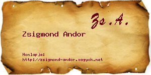 Zsigmond Andor névjegykártya